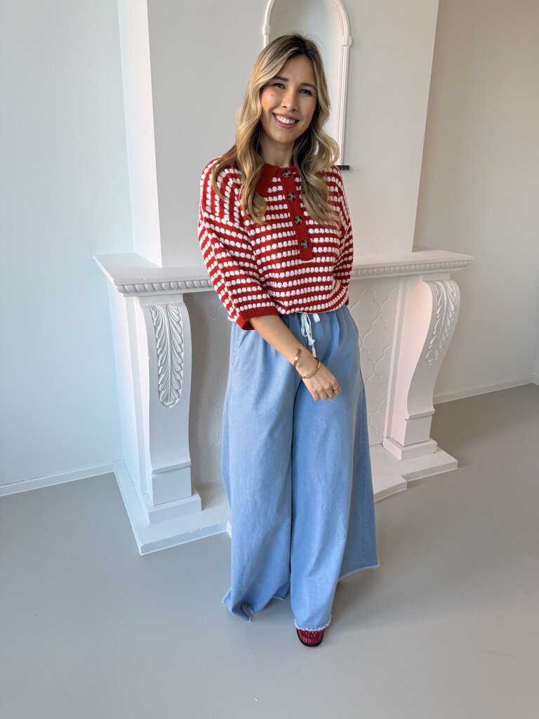 Sarif knit red/white