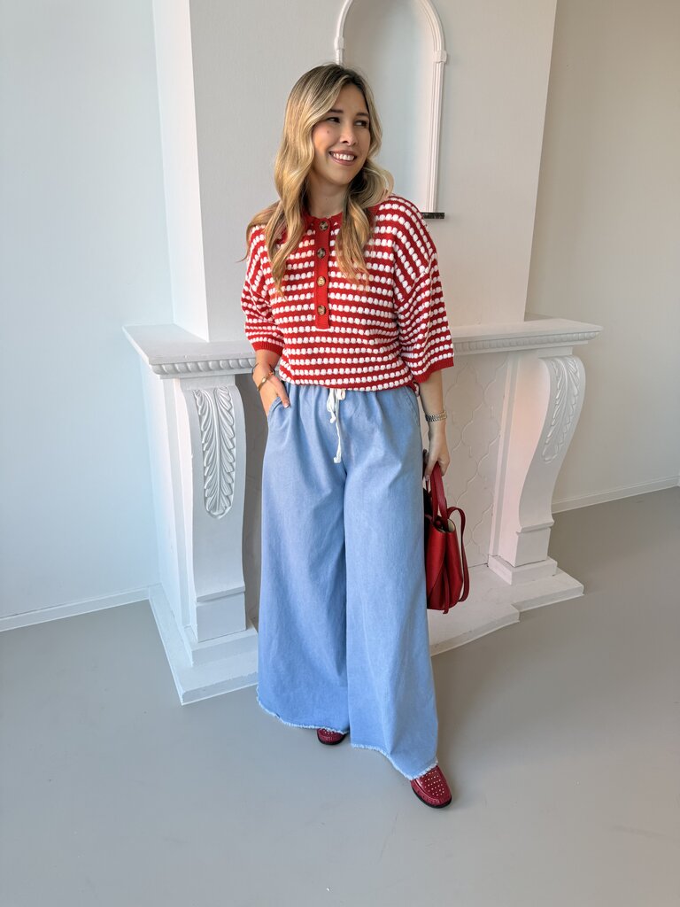 Sarif knit red/white