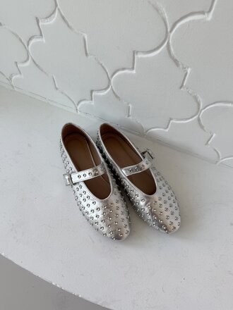 Mary Jane ballerina's silver
