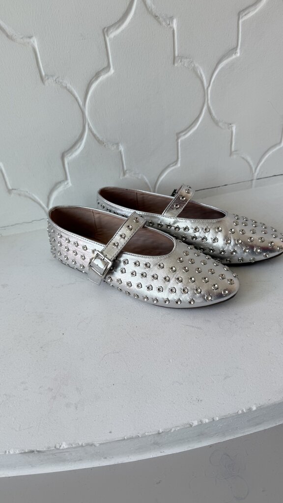 Mary Jane ballerina's silver