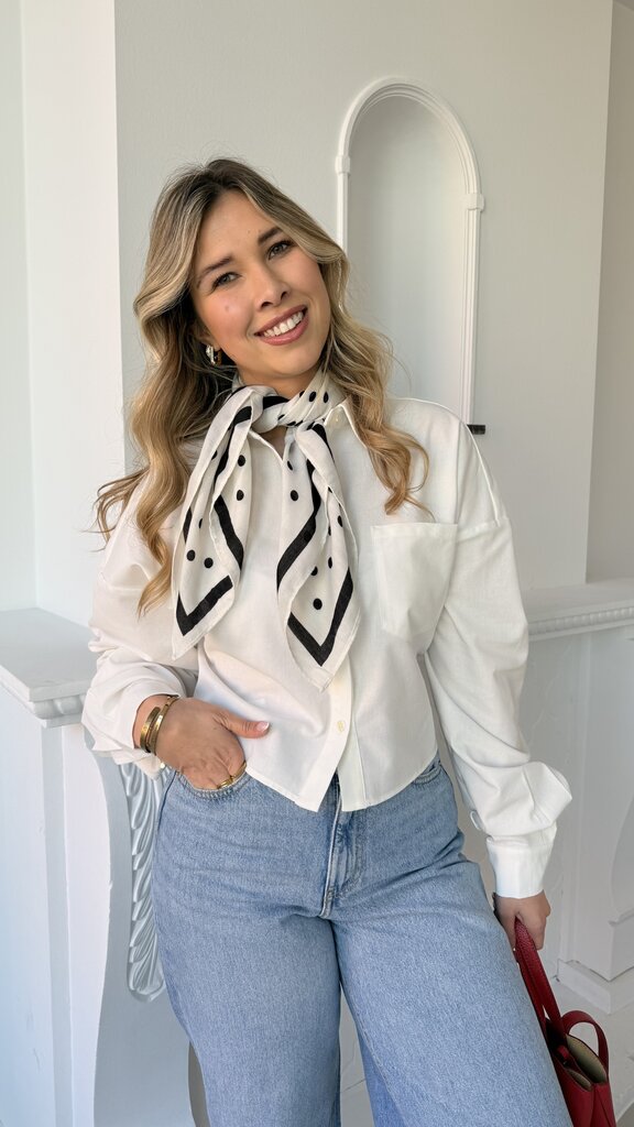 Dottie scarf ecru/black