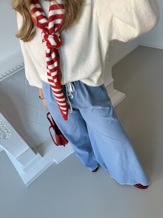 Lauren striped scarf red