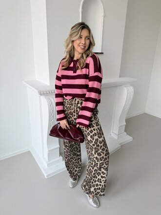 Agnes top burgundy/pink