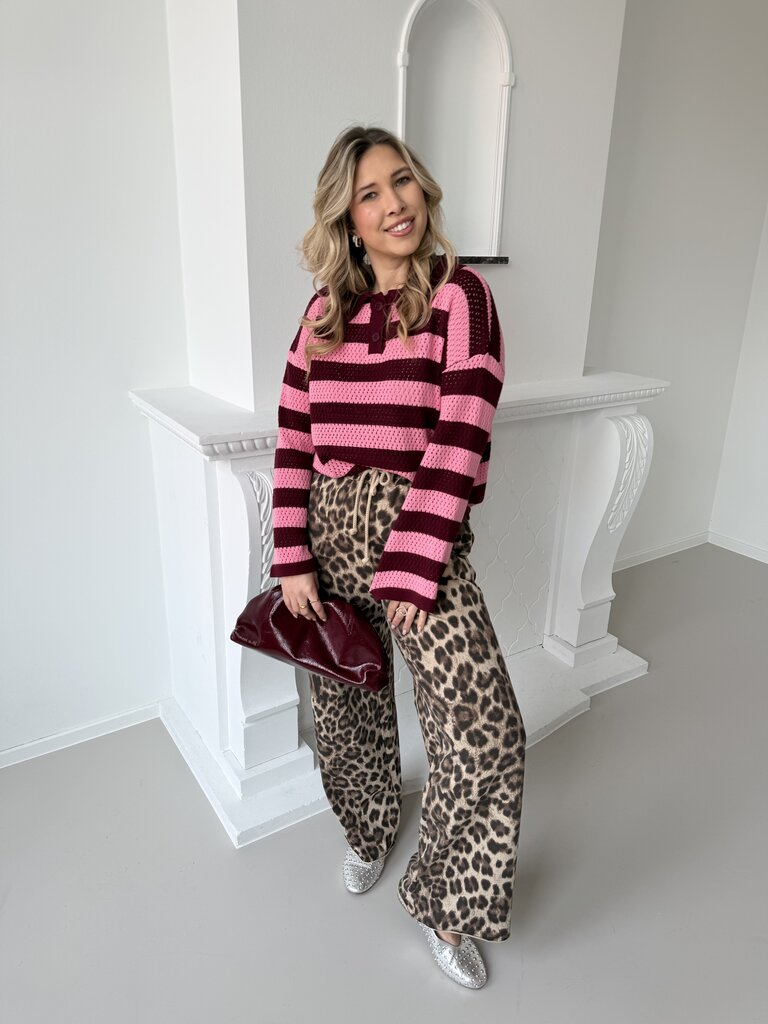 Agnes top burgundy/pink