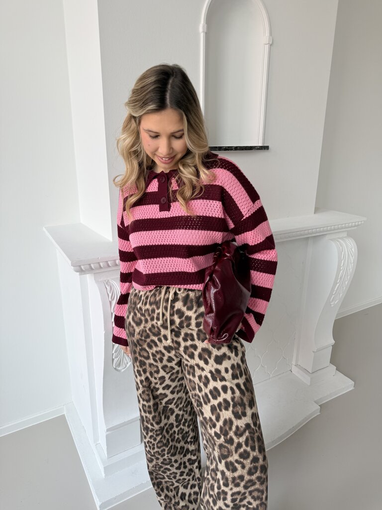 Agnes top burgundy/pink