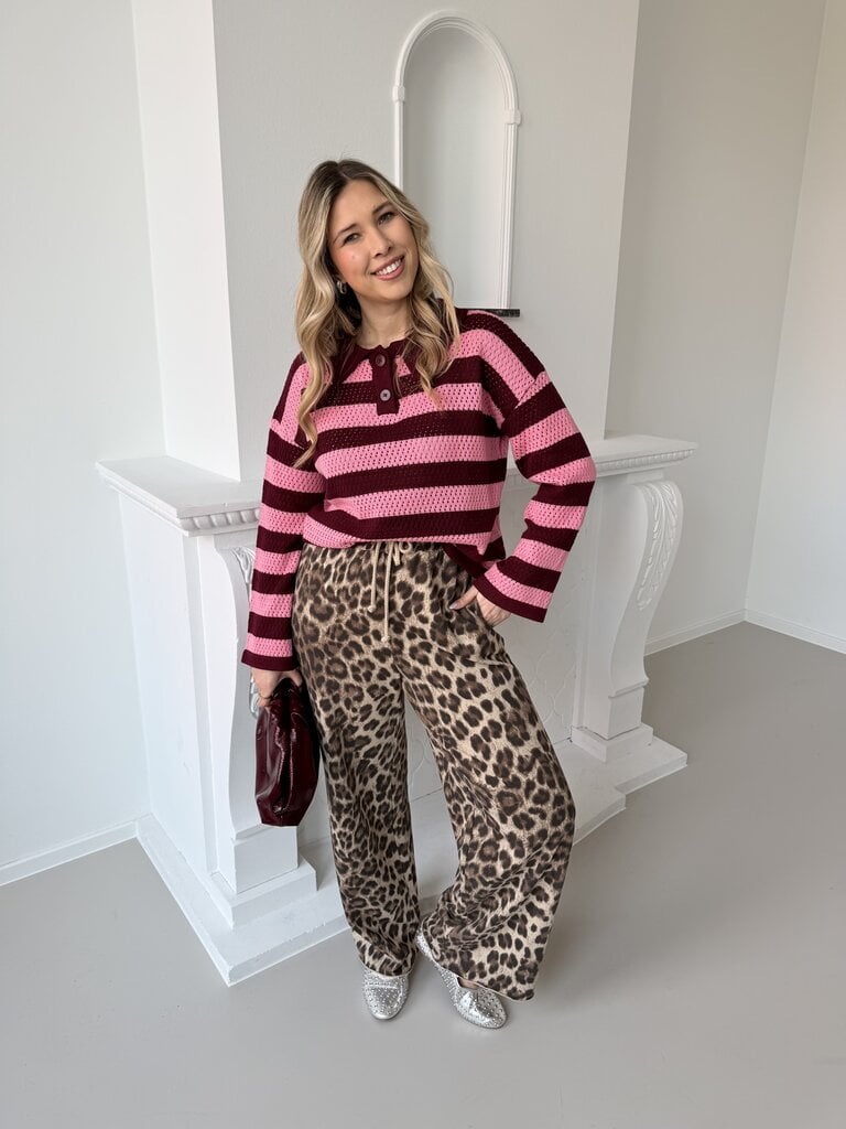 Agnes top burgundy/pink