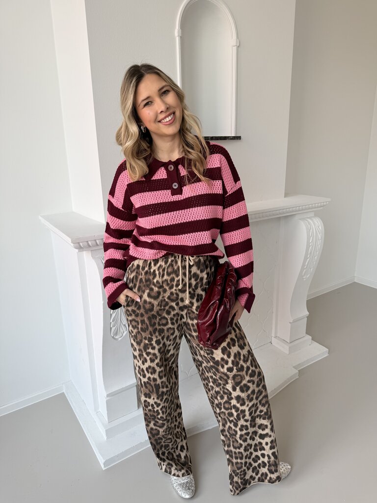 Agnes top burgundy/pink