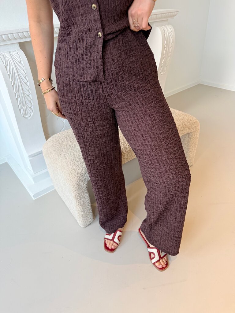 Ilse structure pants brown