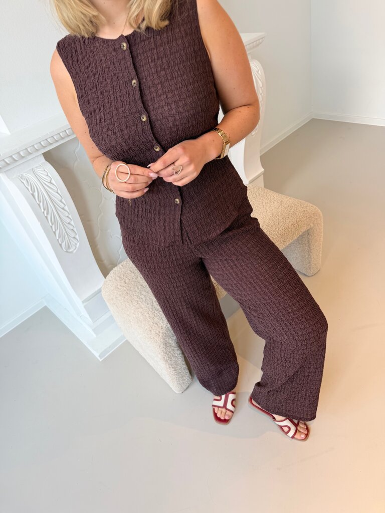 Ilse structure pants brown