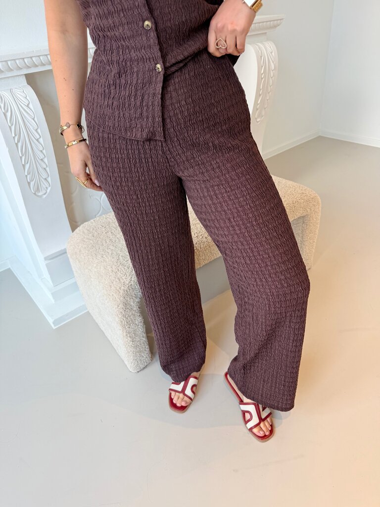 Ilse structure pants brown