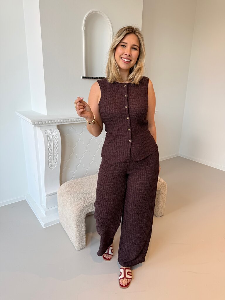 Ilse structure pants brown