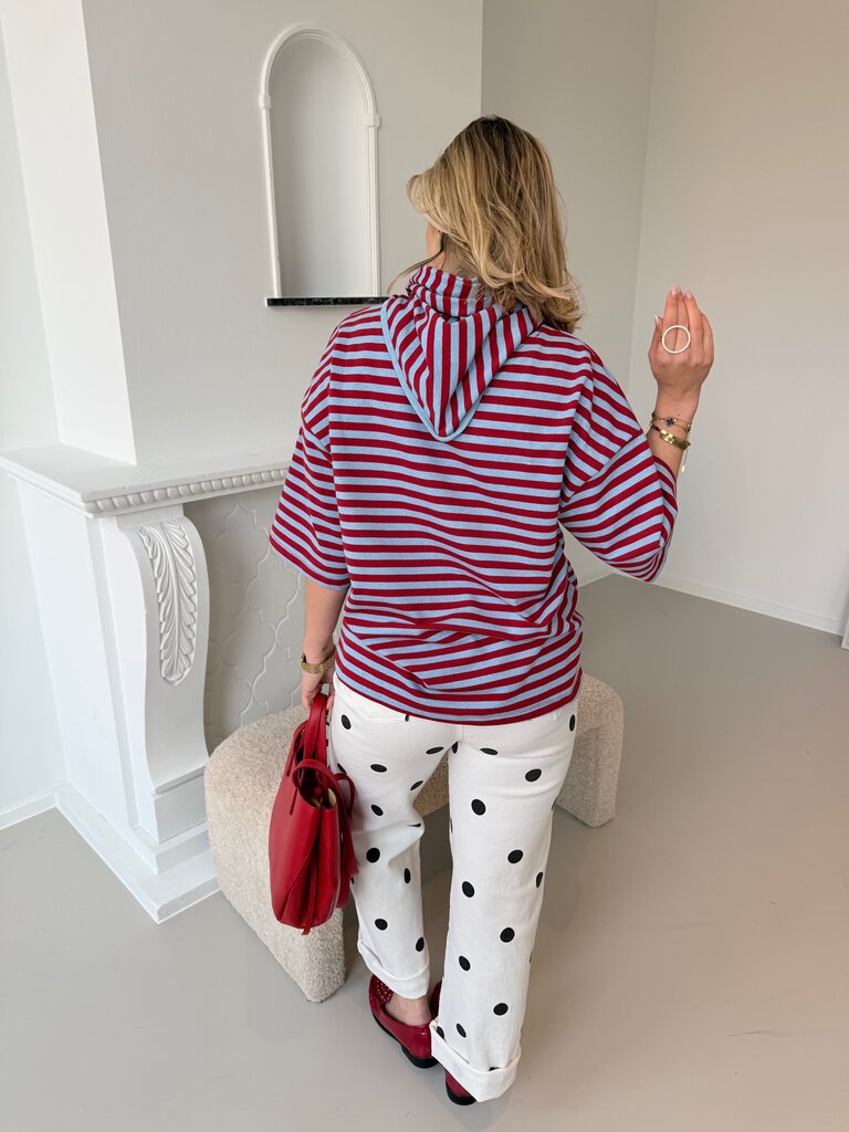 Avalon t-shirt with scarf red/blue