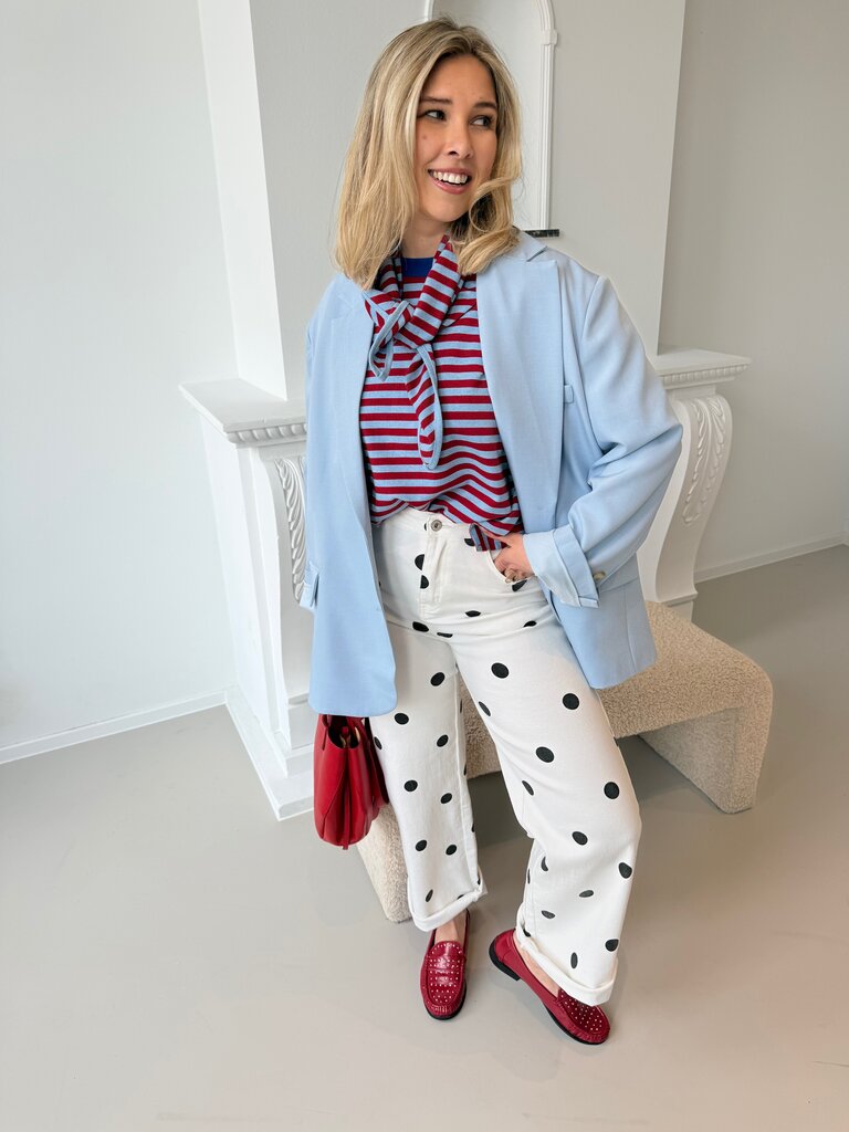 Avalon t-shirt with scarf red/blue