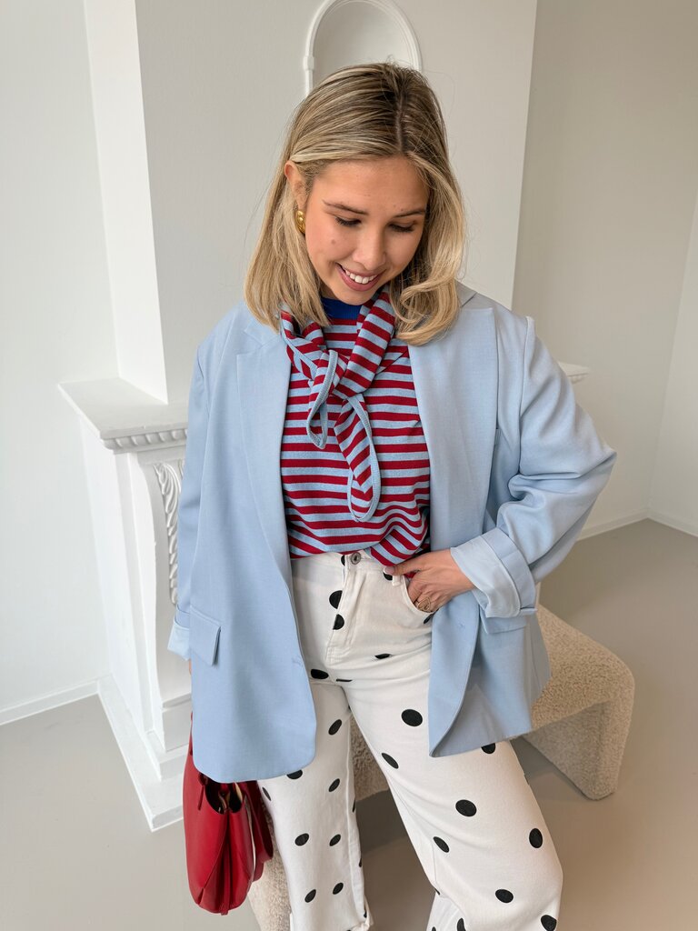 Avalon t-shirt with scarf red/blue