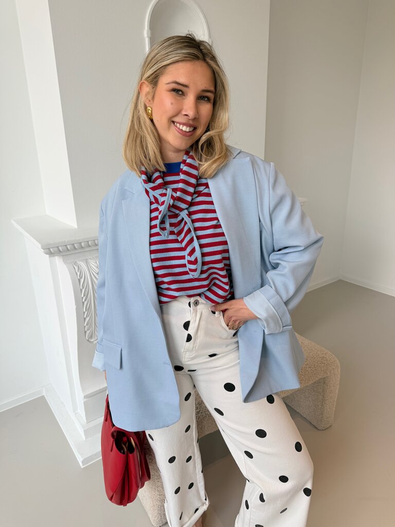 Avalon t-shirt with scarf red/blue