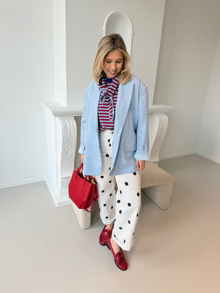 Avalon t-shirt with scarf red/blue