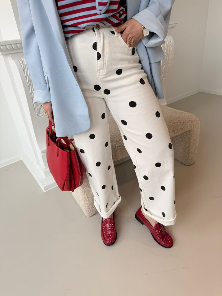 Sezane polka jeans offwhite