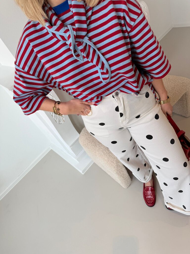 Sezane polka jeans offwhite