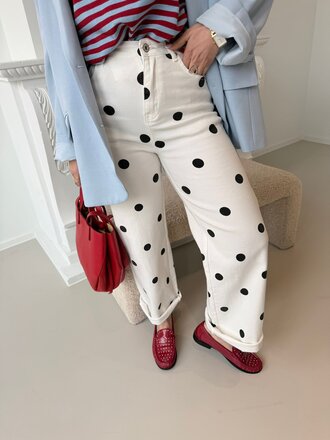 Sezane polka jeans offwhite