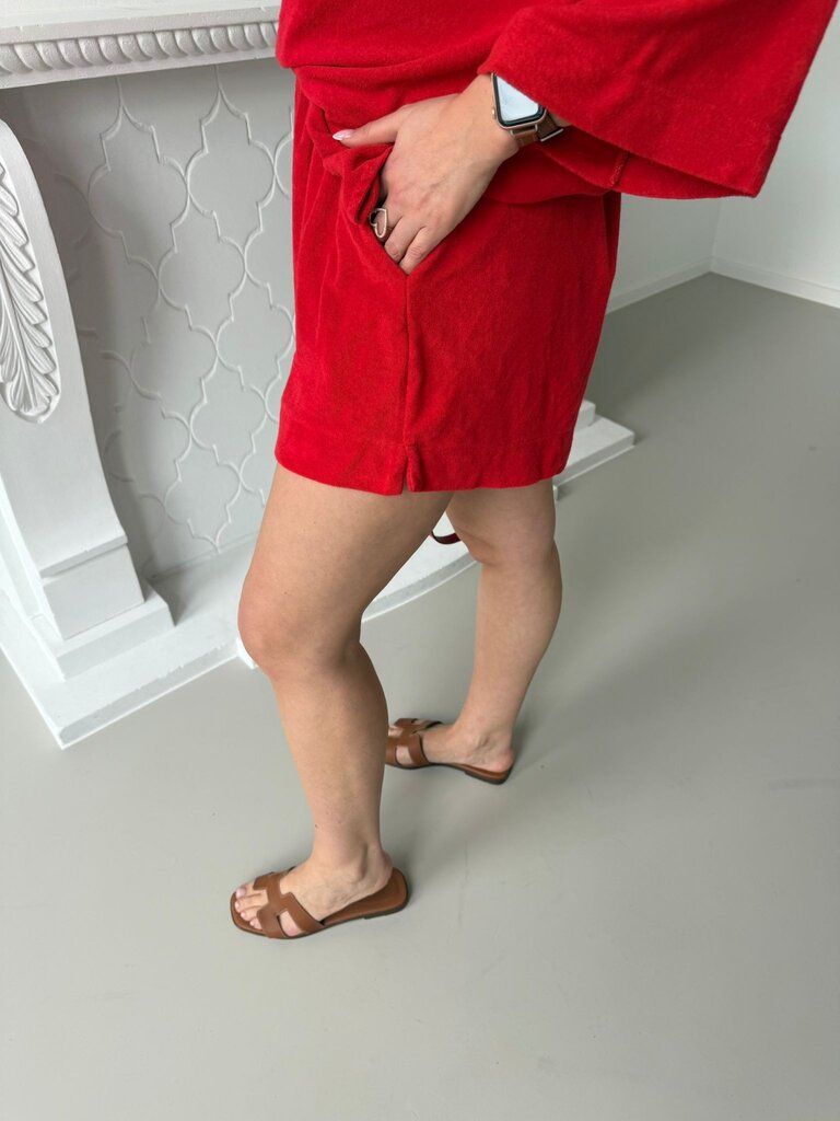 Terry short red