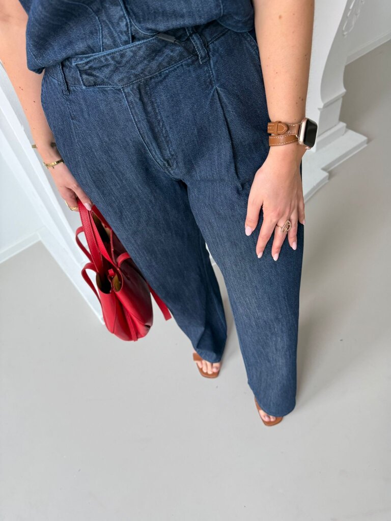 Lana mid waist pantalon blue