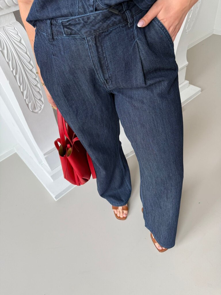 Lana mid waist pantalon blue