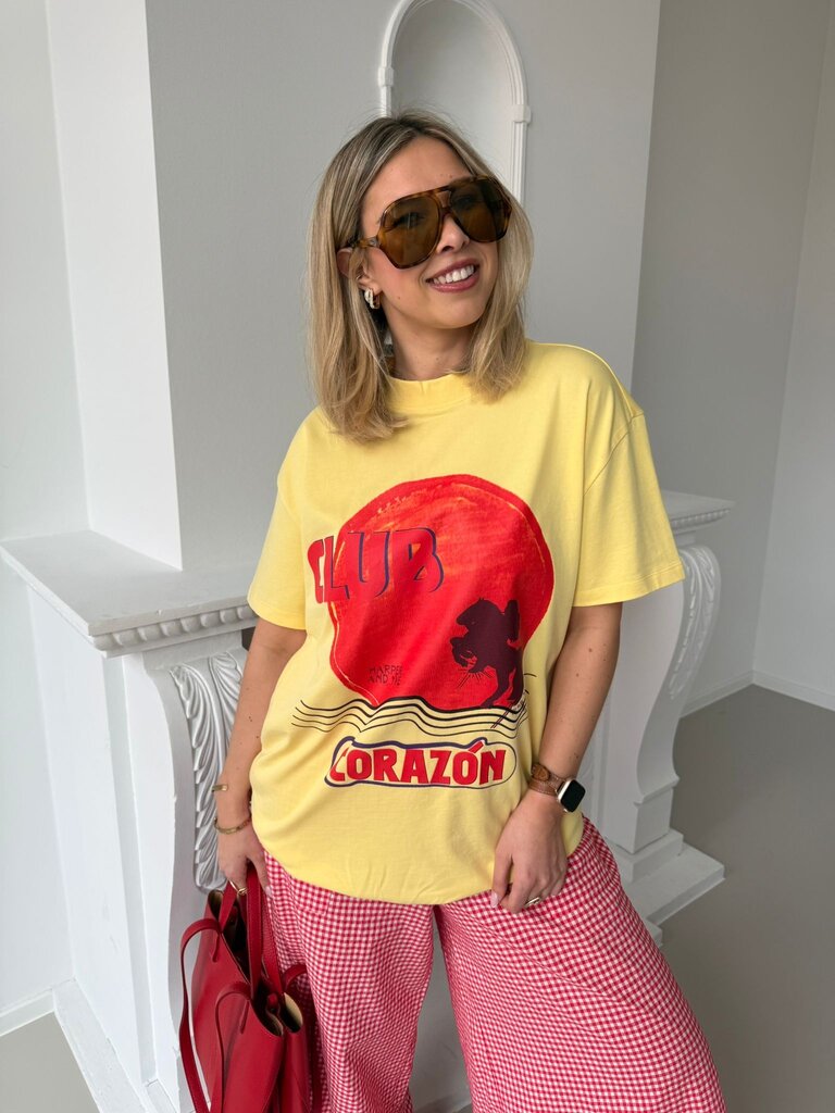 Club corazon t-shirt yellow