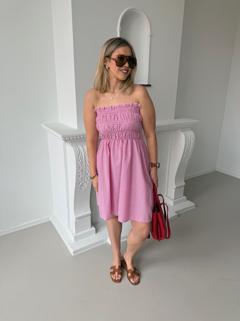 Vichy dress pink