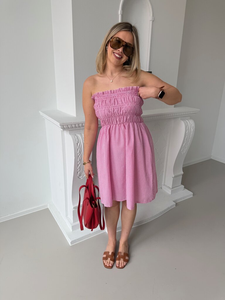 Vichy dress pink