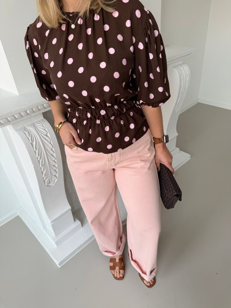 Isabelle polka top brown