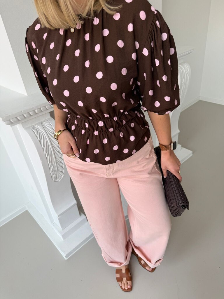Isabelle polka top brown