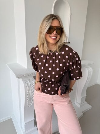 Isabelle polka top brown
