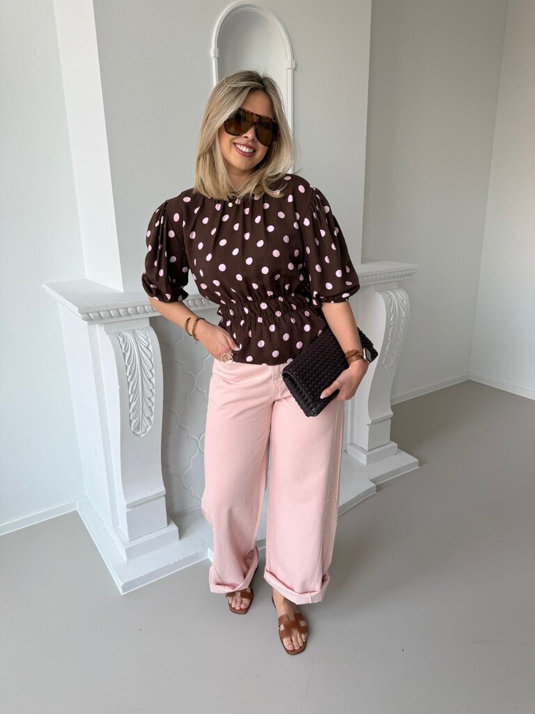 Isabelle polka top brown