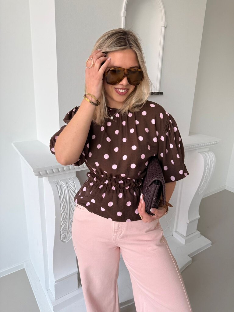 Isabelle polka top brown
