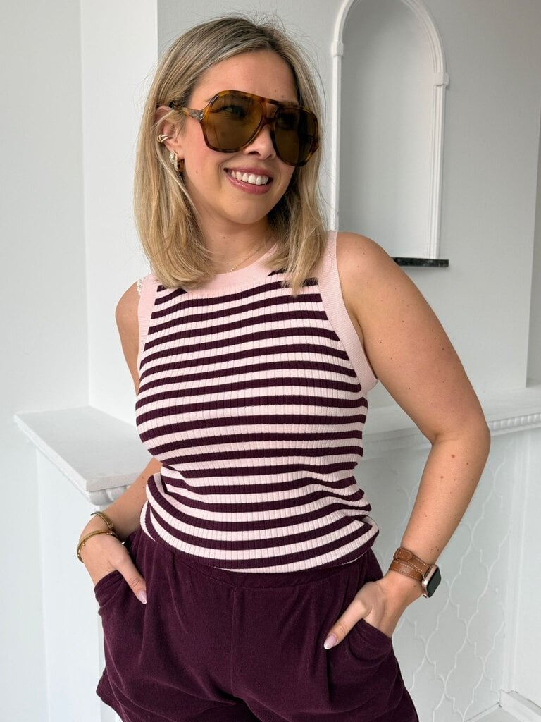 Aya top pink/burgundy