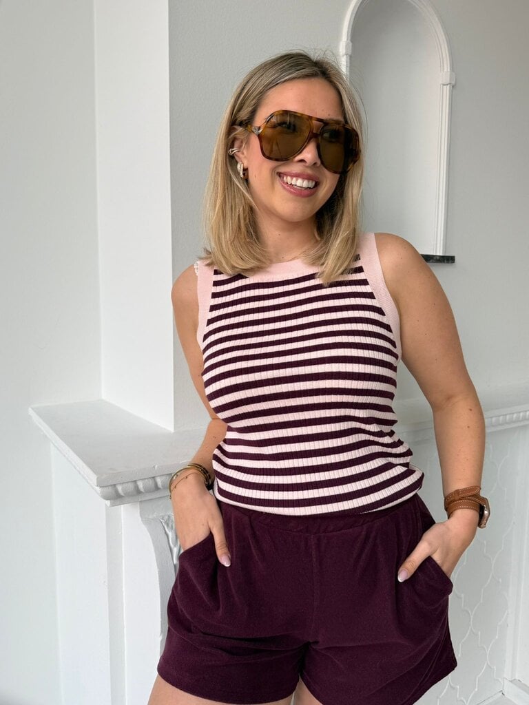 Aya top pink/burgundy