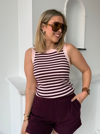 Aya top pink/burgundy