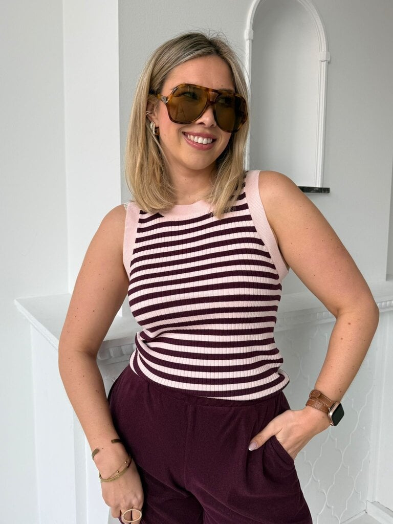 Aya top pink/burgundy