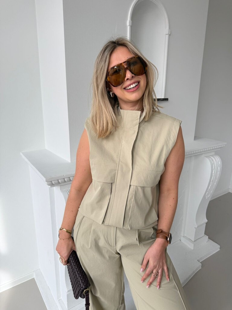 Carol olive jacket beige