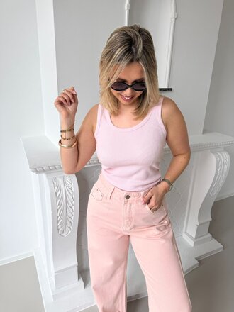 Frida u-neck top pink