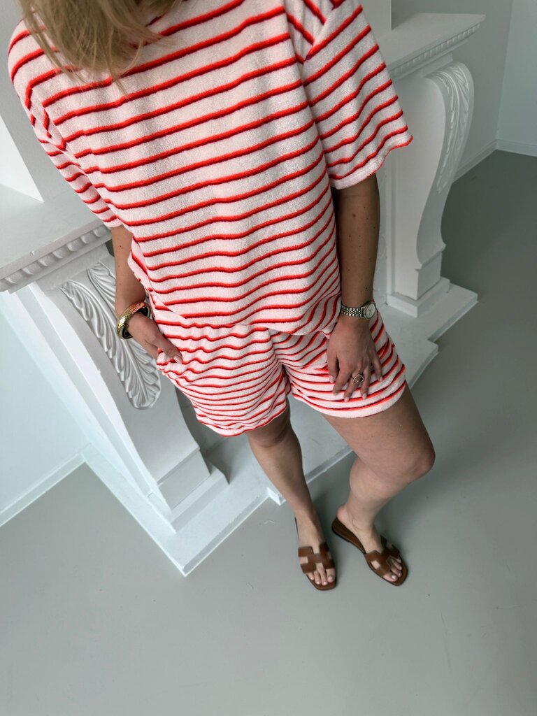 Terry striped ensemble orange