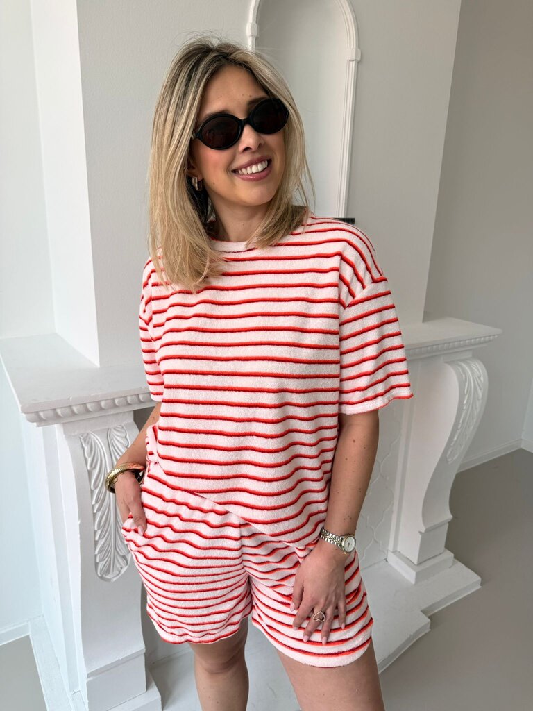 Terry striped ensemble orange