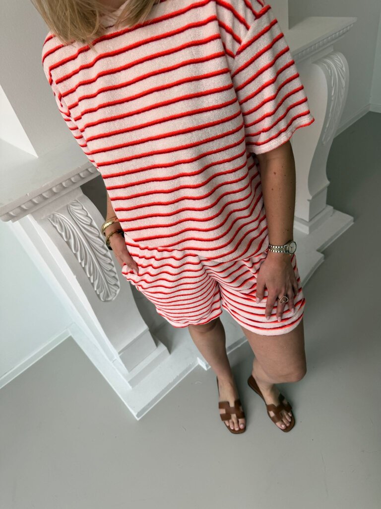 Terry striped ensemble orange