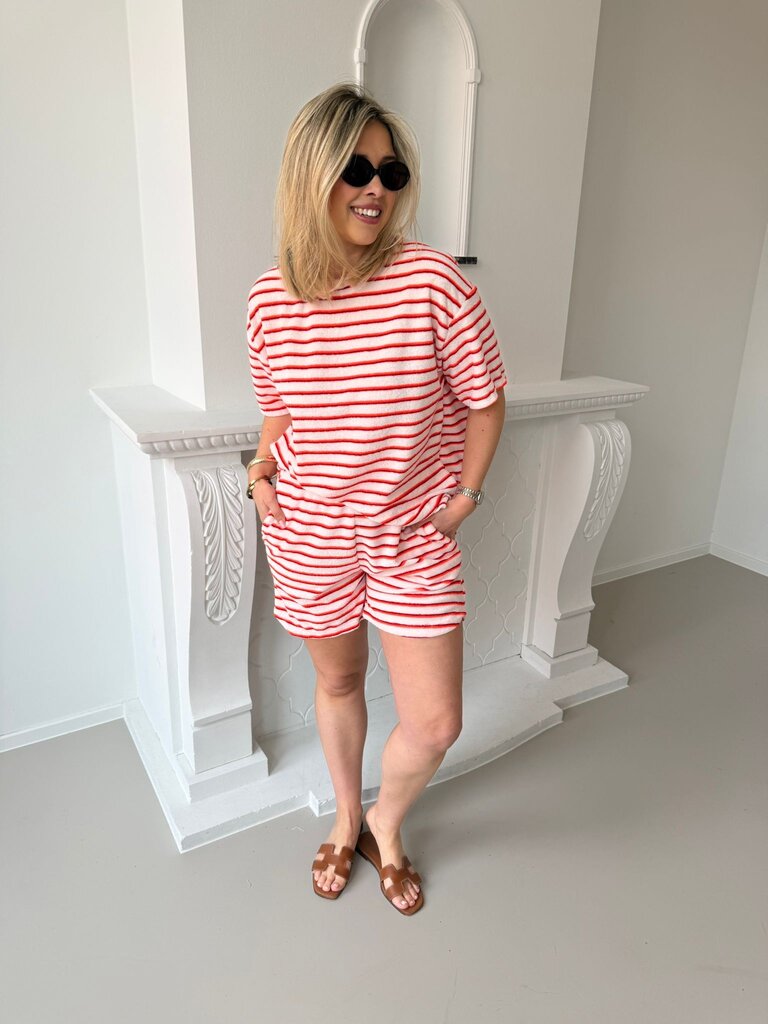 Terry striped ensemble orange