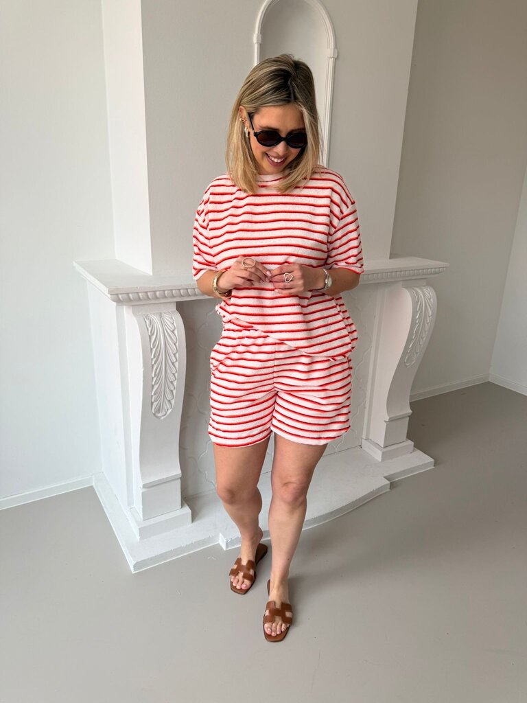 Terry striped ensemble orange