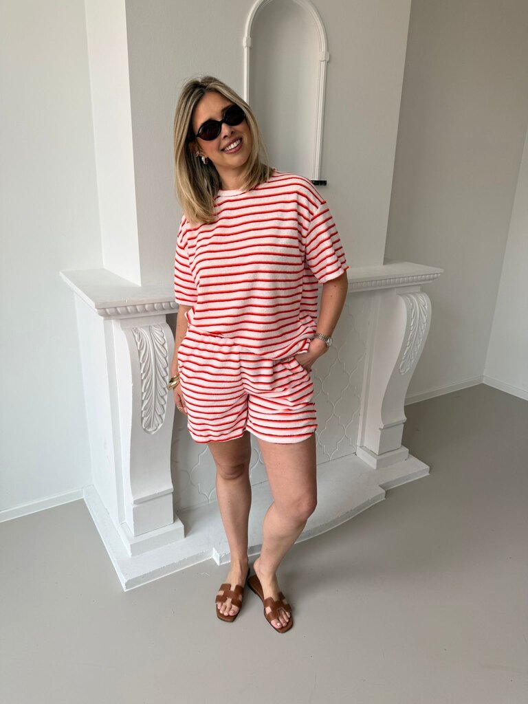 Terry striped ensemble orange