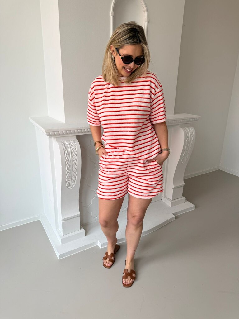 Terry striped ensemble orange