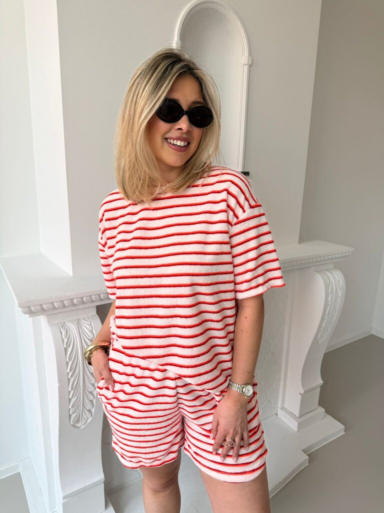 Terry striped ensemble orange