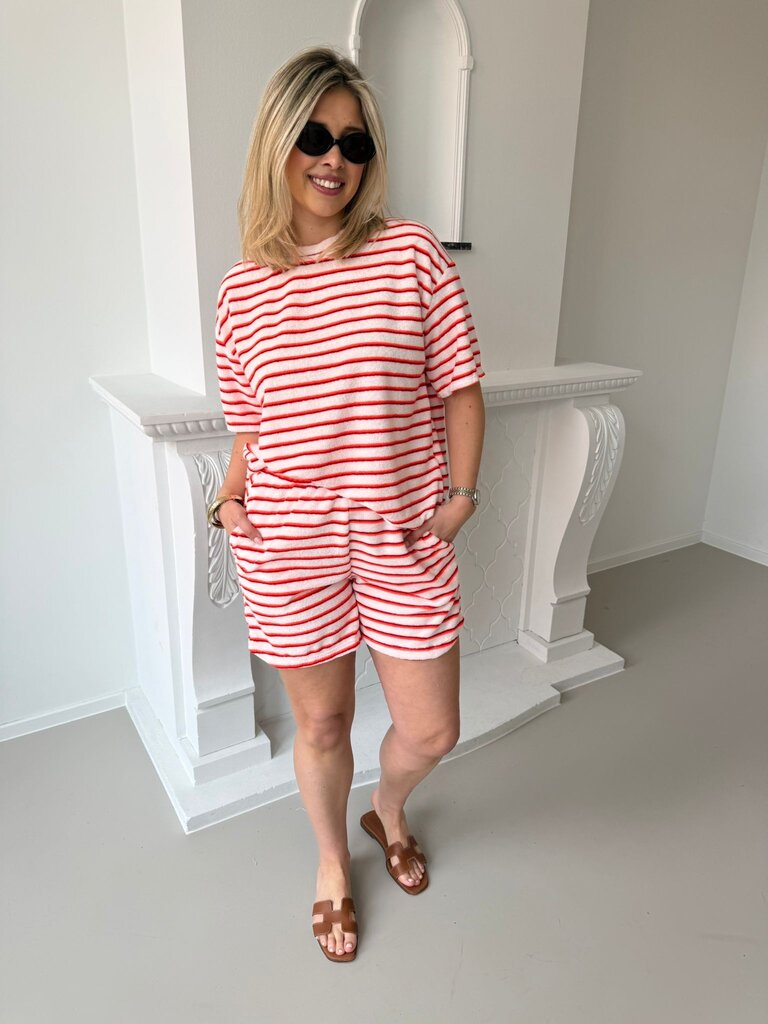 Terry striped ensemble orange