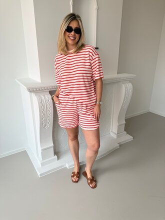 Terry striped ensemble orange